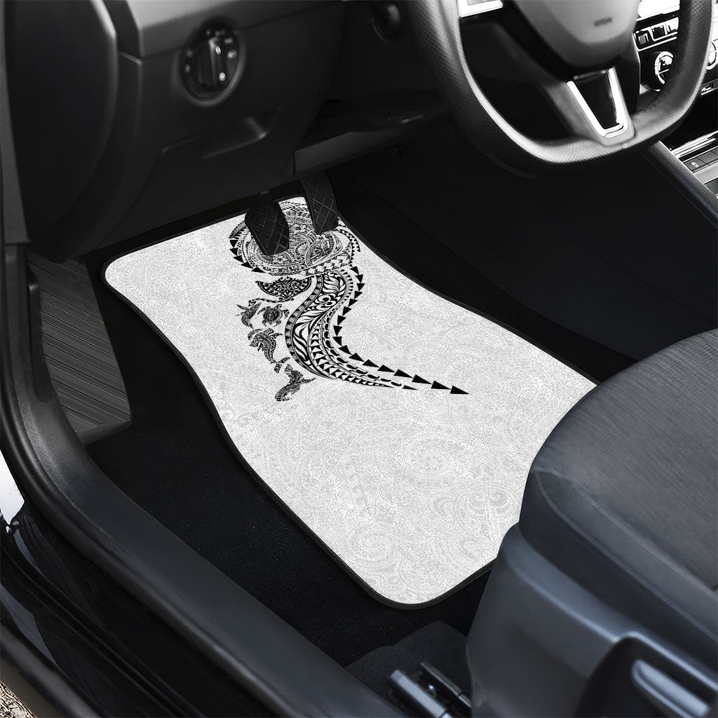Hawaiian Kakau Tribal Sea Animals Tattoos Car Mats White Color LT03 - Polynesian Pride