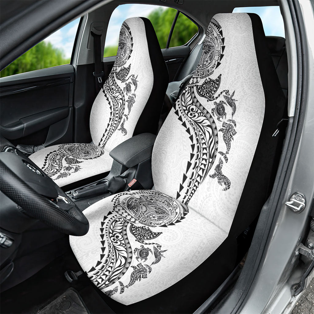 Hawaiian Kakau Tribal Sea Animals Tattoos Car Seat Cover White Color LT03 - Polynesian Pride