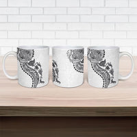 Hawaiian Kakau Tribal Sea Animals Tattoos Ceramic Mug White Color LT03 - Polynesian Pride