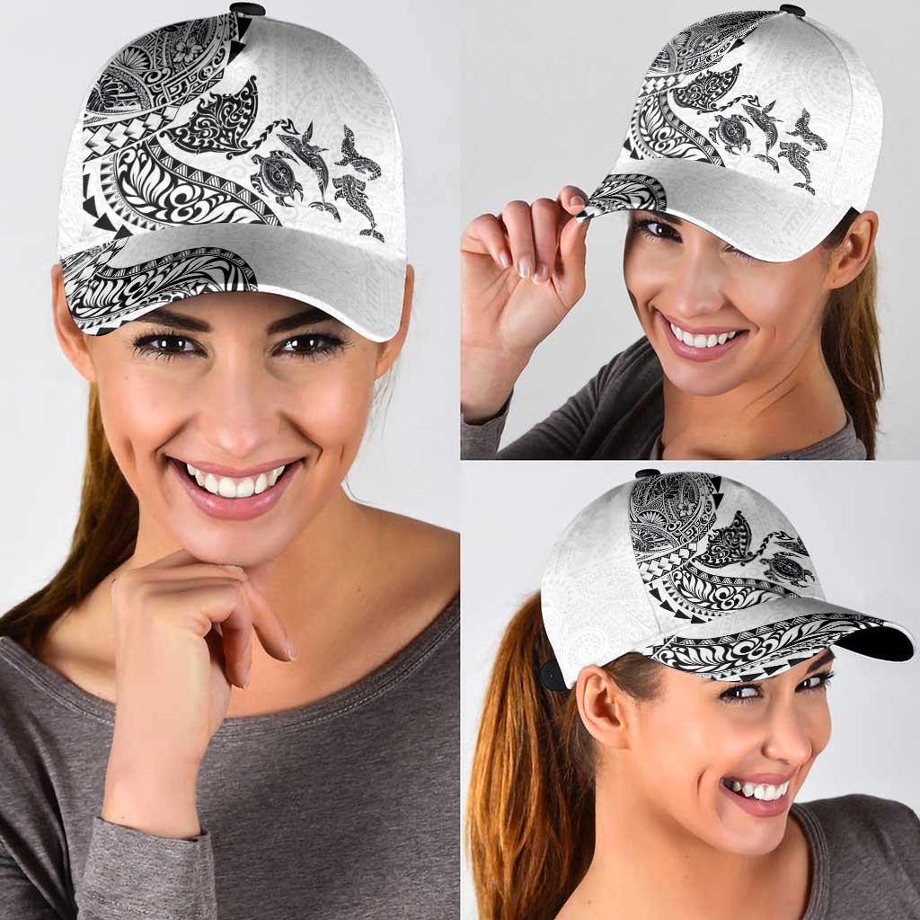 Hawaiian Kakau Tribal Sea Animals Tattoos Classic Cap White Color LT03 - Polynesian Pride
