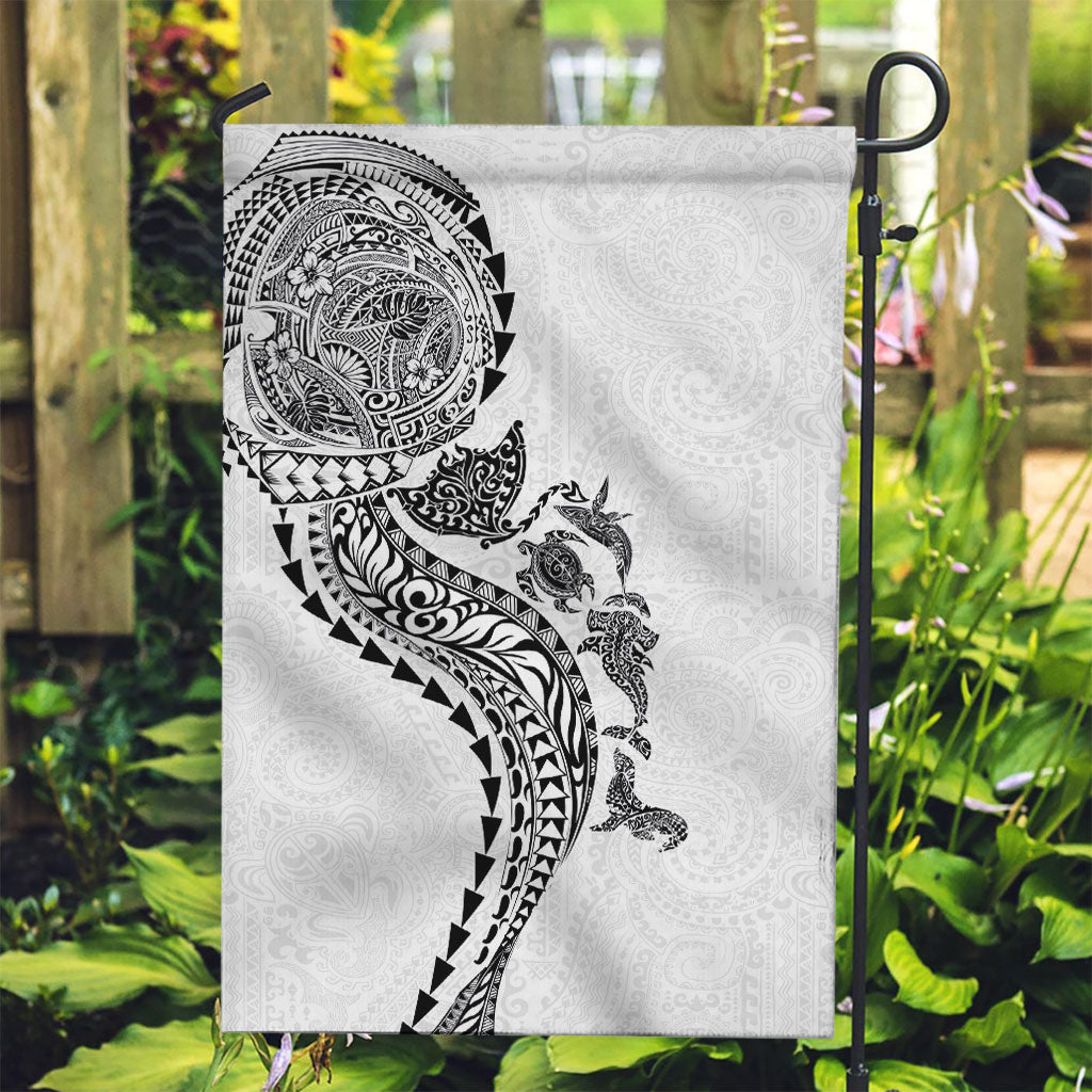 Hawaiian Kakau Tribal Sea Animals Tattoos Garden Flag White Color LT03 Garden Flag White - Polynesian Pride