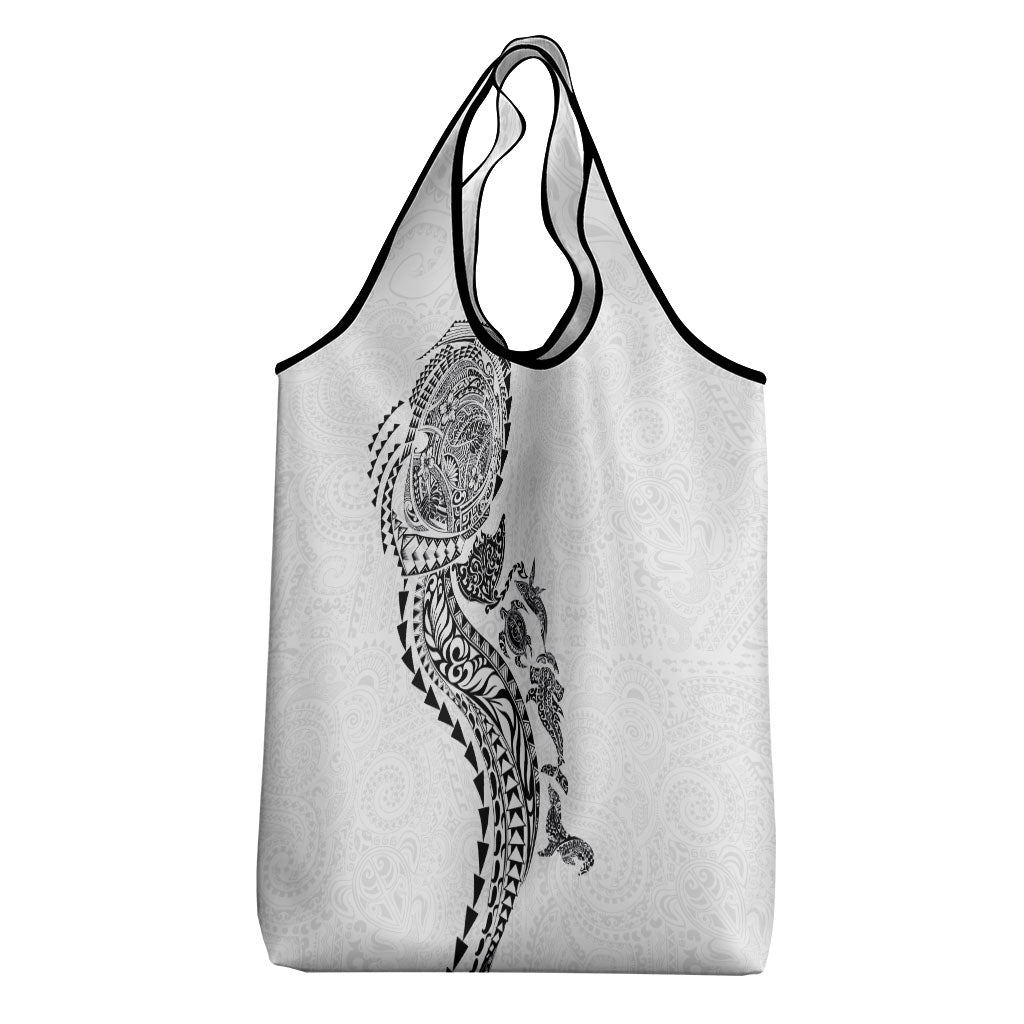 Hawaiian Kakau Tribal Sea Animals Tattoos Grocery Bag White Color LT03 - Polynesian Pride