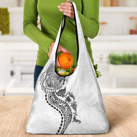 Hawaiian Kakau Tribal Sea Animals Tattoos Grocery Bag White Color LT03 - Polynesian Pride