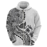 Hawaiian Kakau Tribal Sea Animals Tattoos Hoodie White Color LT03 - Polynesian Pride