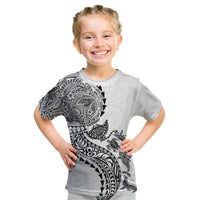 Hawaiian Kakau Tribal Sea Animals Tattoos Kid T Shirt White Color