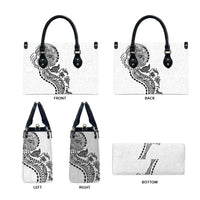 Hawaiian Kakau Tribal Sea Animals Tattoos Leather Bag White Color LT03 - Polynesian Pride