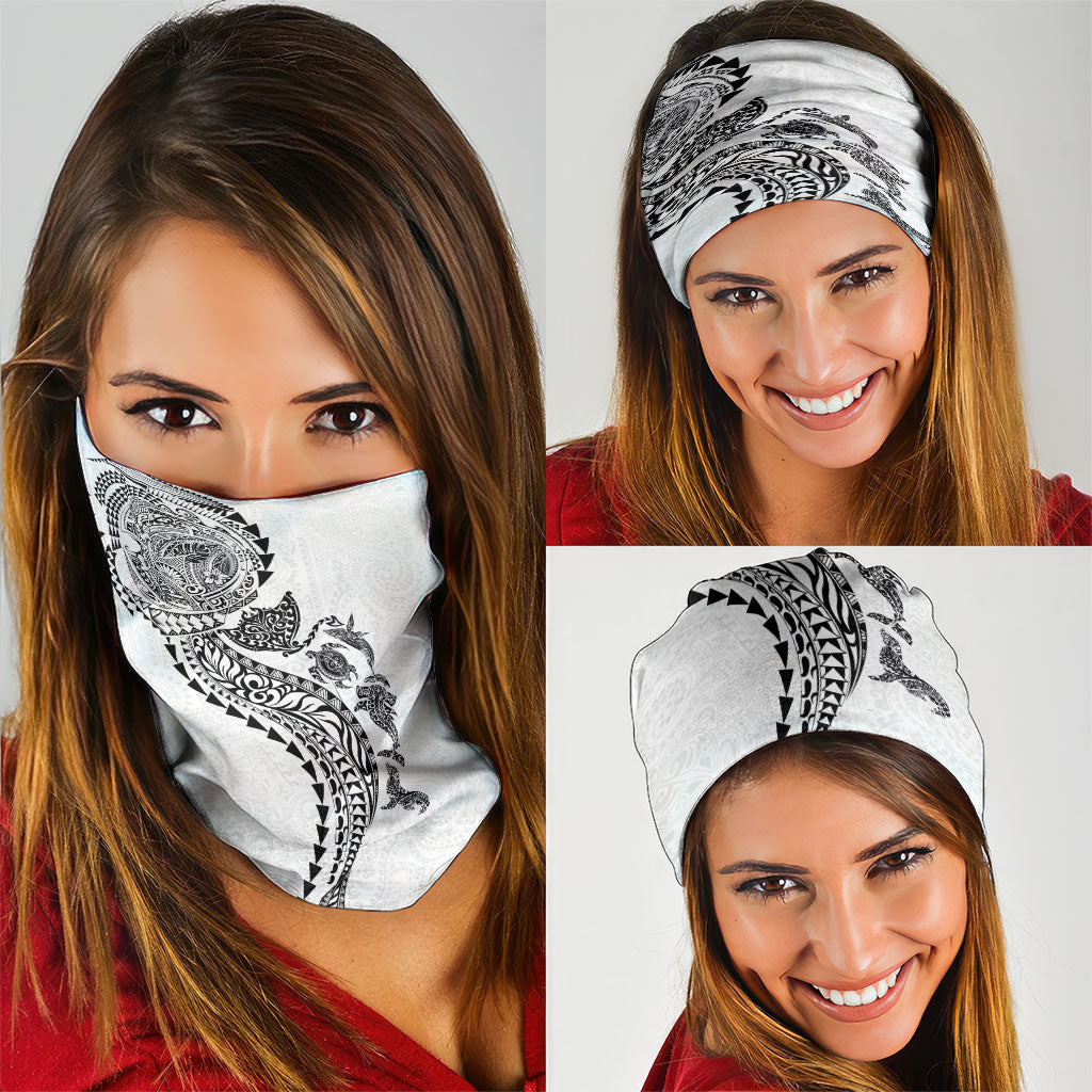 Hawaiian Kakau Tribal Sea Animals Tattoos Neck Gaiter White Color LT03 - Polynesian Pride