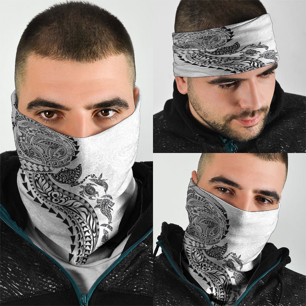 Hawaiian Kakau Tribal Sea Animals Tattoos Neck Gaiter White Color LT03 - Polynesian Pride