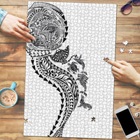 Hawaiian Kakau Tribal Sea Animals Tattoos Puzzle White Color LT03 White - Polynesian Pride