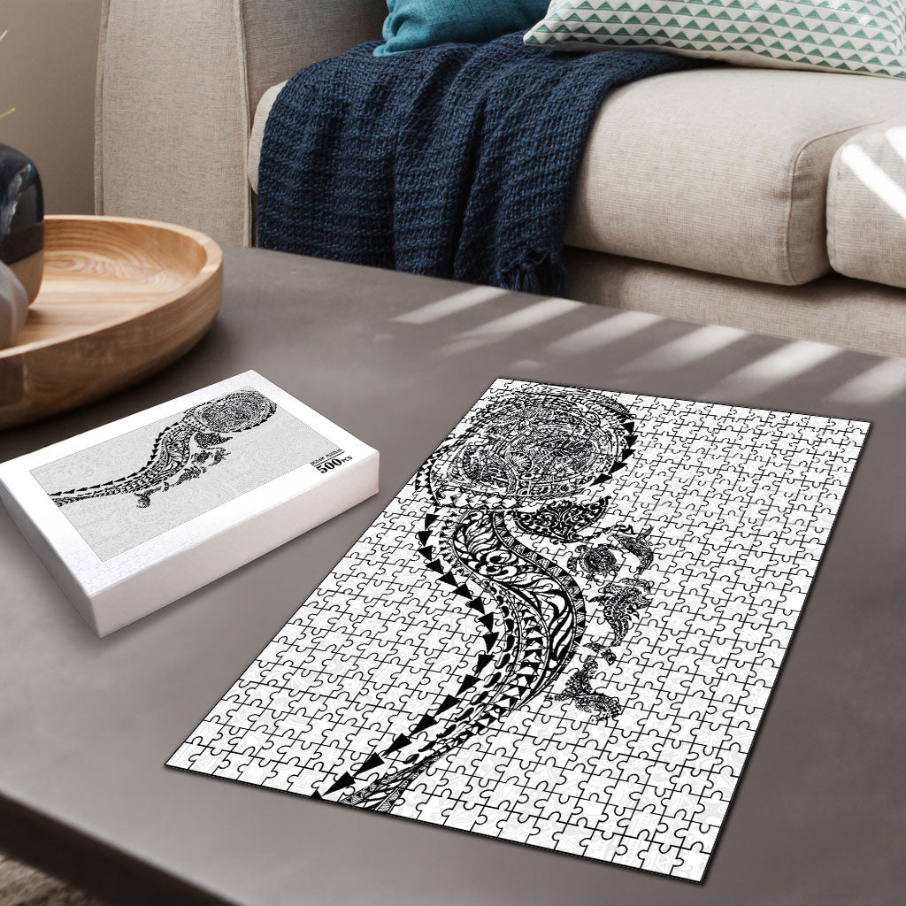 Hawaiian Kakau Tribal Sea Animals Tattoos Puzzle White Color LT03 - Polynesian Pride