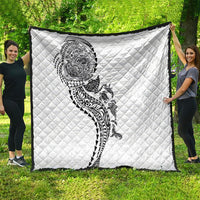 Hawaiian Kakau Tribal Sea Animals Tattoos Quilt White Color LT03 - Polynesian Pride