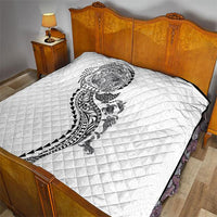 Hawaiian Kakau Tribal Sea Animals Tattoos Quilt White Color LT03 - Polynesian Pride