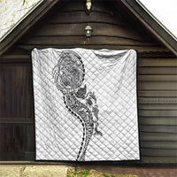 Hawaiian Kakau Tribal Sea Animals Tattoos Quilt White Color LT03 - Polynesian Pride