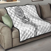 Hawaiian Kakau Tribal Sea Animals Tattoos Quilt White Color LT03 - Polynesian Pride