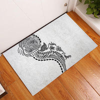 Hawaiian Kakau Tribal Sea Animals Tattoos Rubber Doormat White Color LT03 - Polynesian Pride