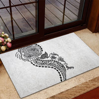 Hawaiian Kakau Tribal Sea Animals Tattoos Rubber Doormat White Color LT03 - Polynesian Pride