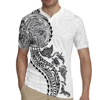 Hawaiian Kakau Tribal Sea Animals Tattoos Rugby Jersey White Color LT03 - Polynesian Pride