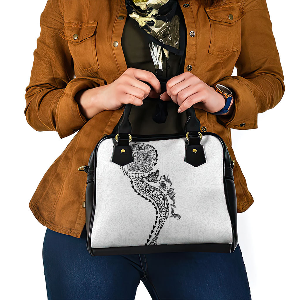 Hawaiian Kakau Tribal Sea Animals Tattoos Shoulder Handbag White Color LT03 - Polynesian Pride
