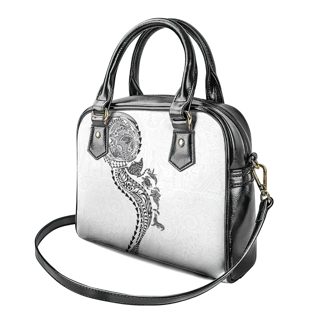 Hawaiian Kakau Tribal Sea Animals Tattoos Shoulder Handbag White Color LT03 - Polynesian Pride