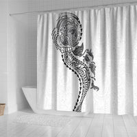 Hawaiian Kakau Tribal Sea Animals Tattoos Shower Curtain White Color LT03 - Polynesian Pride