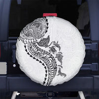 Hawaiian Kakau Tribal Sea Animals Tattoos Spare Tire Cover White Color LT03 No hole White - Polynesian Pride