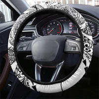 Hawaiian Kakau Tribal Sea Animals Tattoos Steering Wheel Cover White Color LT03 - Polynesian Pride