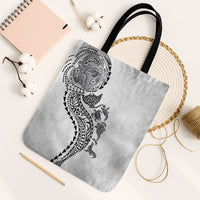 Hawaiian Kakau Tribal Sea Animals Tattoos Tote Bag White Color LT03 Black Strap One Size White - Polynesian Pride