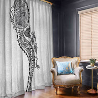 Hawaiian Kakau Tribal Sea Animals Tattoos Window Curtain White Color LT03 - Polynesian Pride