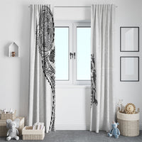 Hawaiian Kakau Tribal Sea Animals Tattoos Window Curtain White Color LT03 - Polynesian Pride