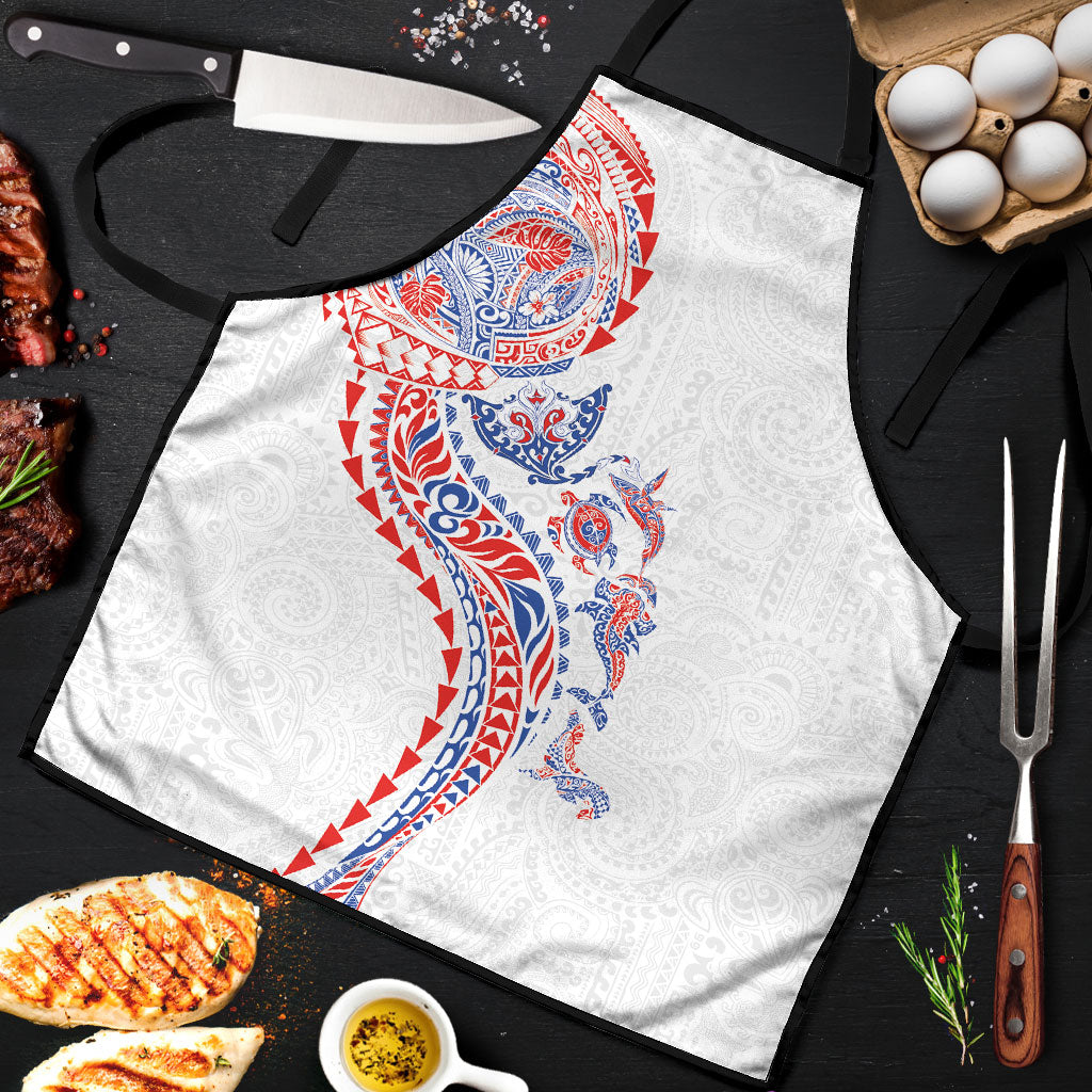 Hawaiian Kakau Tribal Sea Animals Tattoos Apron Hawaii Flag Color Inspired LT03 Multicolor - Polynesian Pride