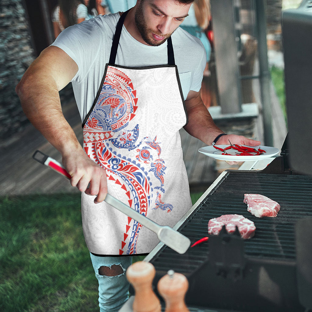 Hawaiian Kakau Tribal Sea Animals Tattoos Apron Hawaii Flag Color Inspired LT03 - Polynesian Pride
