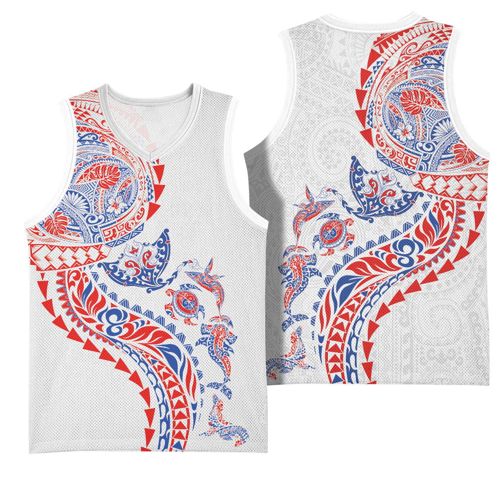 Hawaiian Kakau Tribal Sea Animals Tattoos Basketball Jersey Hawaii Flag Color Inspired