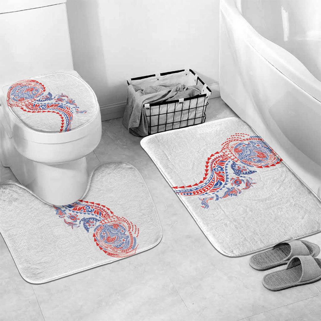 Hawaiian Kakau Tribal Sea Animals Tattoos Bathroom Set Hawaii Flag Color Inspired