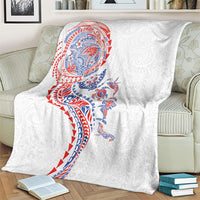 Hawaiian Kakau Tribal Sea Animals Tattoos Blanket Hawaii Flag Color Inspired LT03 - Polynesian Pride