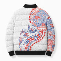 Hawaiian Kakau Tribal Sea Animals Tattoos Bomber Puffer Jacket Hawaii Flag Color Inspired