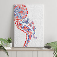 Hawaiian Kakau Tribal Sea Animals Tattoos Canvas Wall Art Hawaii Flag Color Inspired LT03 - Polynesian Pride