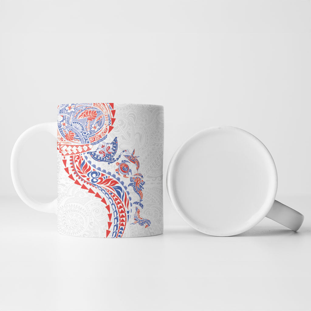 Hawaiian Kakau Tribal Sea Animals Tattoos Ceramic Mug Hawaii Flag Color Inspired LT03 - Polynesian Pride