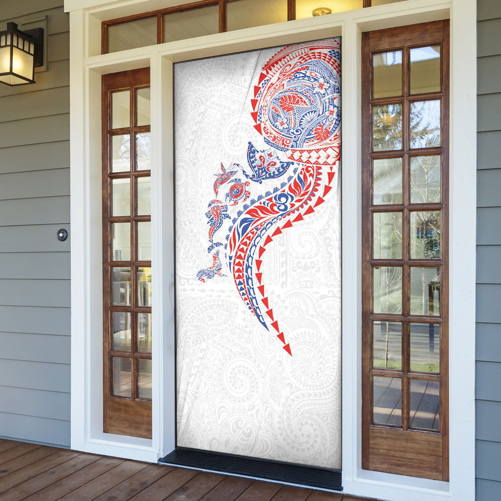 Hawaiian Kakau Tribal Sea Animals Tattoos Door Cover Hawaii Flag Color Inspired