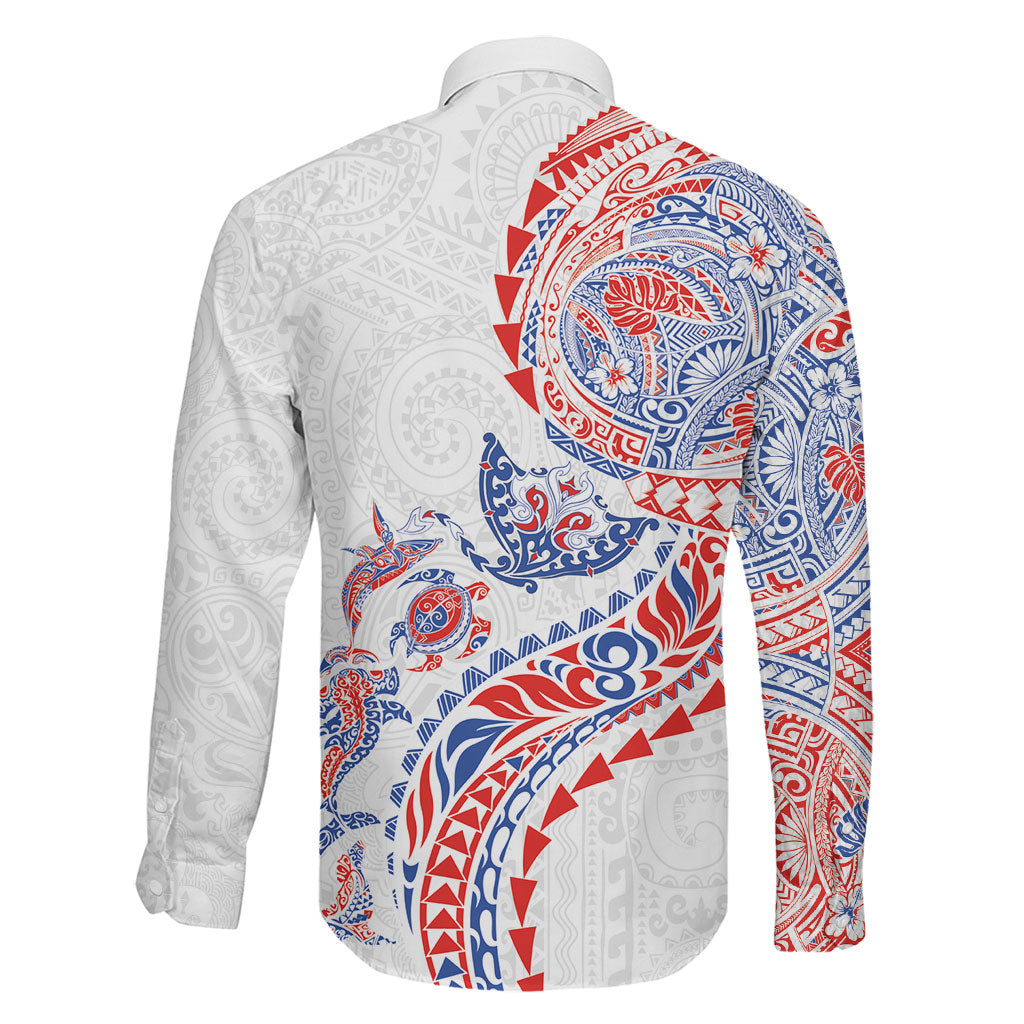 Hawaiian Kakau Tribal Sea Animals Tattoos Family Matching Puletasi and Hawaiian Shirt Hawaii Flag Color Inspired