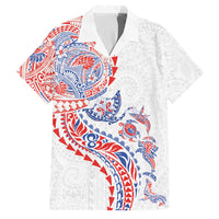 Hawaiian Kakau Tribal Sea Animals Tattoos Family Matching Summer Maxi Dress and Hawaiian Shirt Hawaii Flag Color Inspired