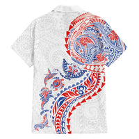 Hawaiian Kakau Tribal Sea Animals Tattoos Family Matching Summer Maxi Dress and Hawaiian Shirt Hawaii Flag Color Inspired