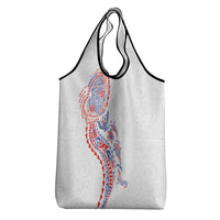 Hawaiian Kakau Tribal Sea Animals Tattoos Grocery Bag Hawaii Flag Color Inspired