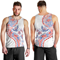 Hawaiian Kakau Tribal Sea Animals Tattoos Men Tank Top Hawaii Flag Color Inspired