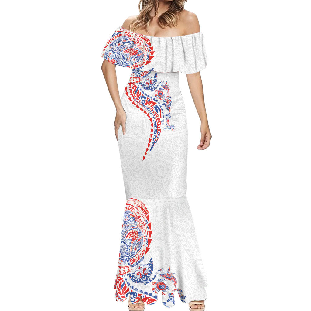 Hawaiian Kakau Tribal Sea Animals Tattoos Mermaid Dress Hawaii Flag Color Inspired