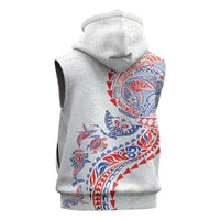 Hawaiian Kakau Tribal Sea Animals Tattoos Sleeveless Hoodie Hawaii Flag Color Inspired