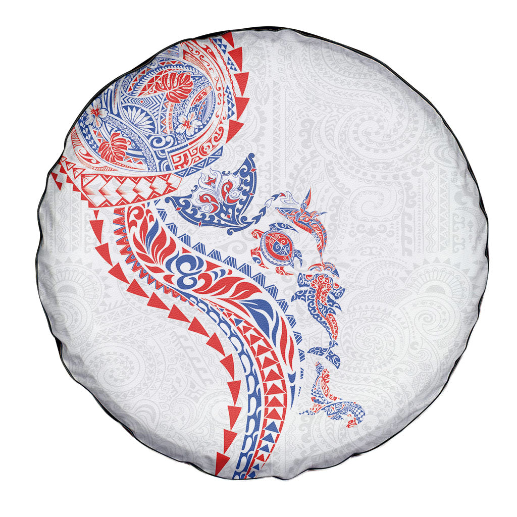 Hawaiian Kakau Tribal Sea Animals Tattoos Spare Tire Cover Hawaii Flag Color Inspired