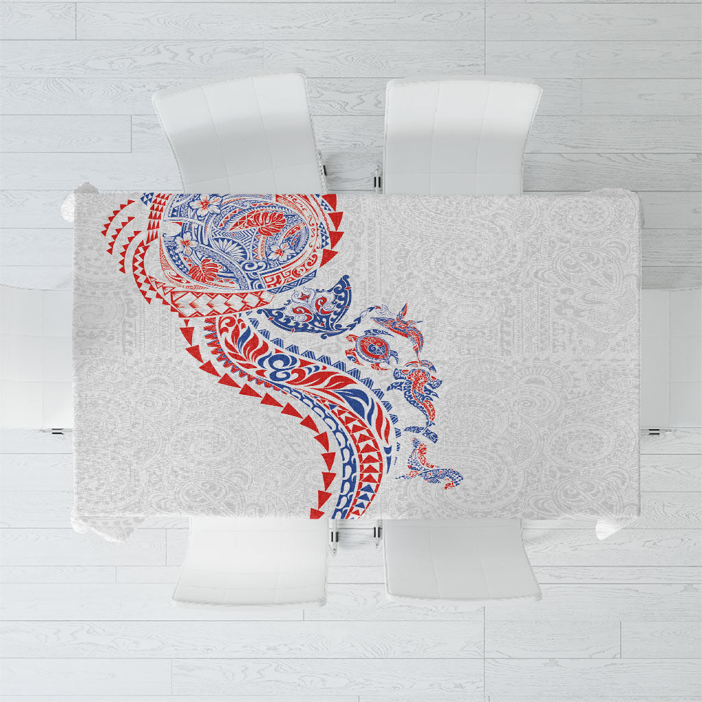 Hawaiian Kakau Tribal Sea Animals Tattoos Tablecloth Hawaii Flag Color Inspired