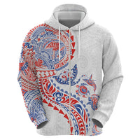 Hawaiian Kakau Tribal Sea Animals Tattoos Zip Hoodie Hawaii Flag Color Inspired