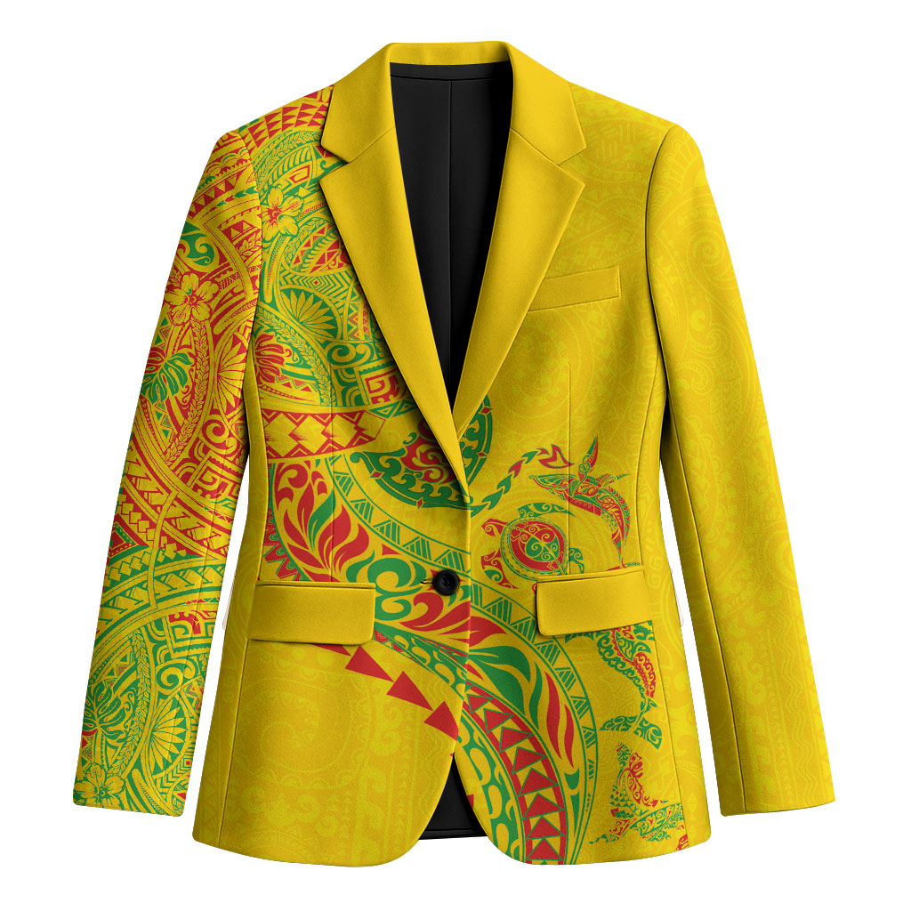 Hawaiian Kakau Tribal Sea Animals Tattoos Blazer Kanaka Maoli Flag Color Inspired