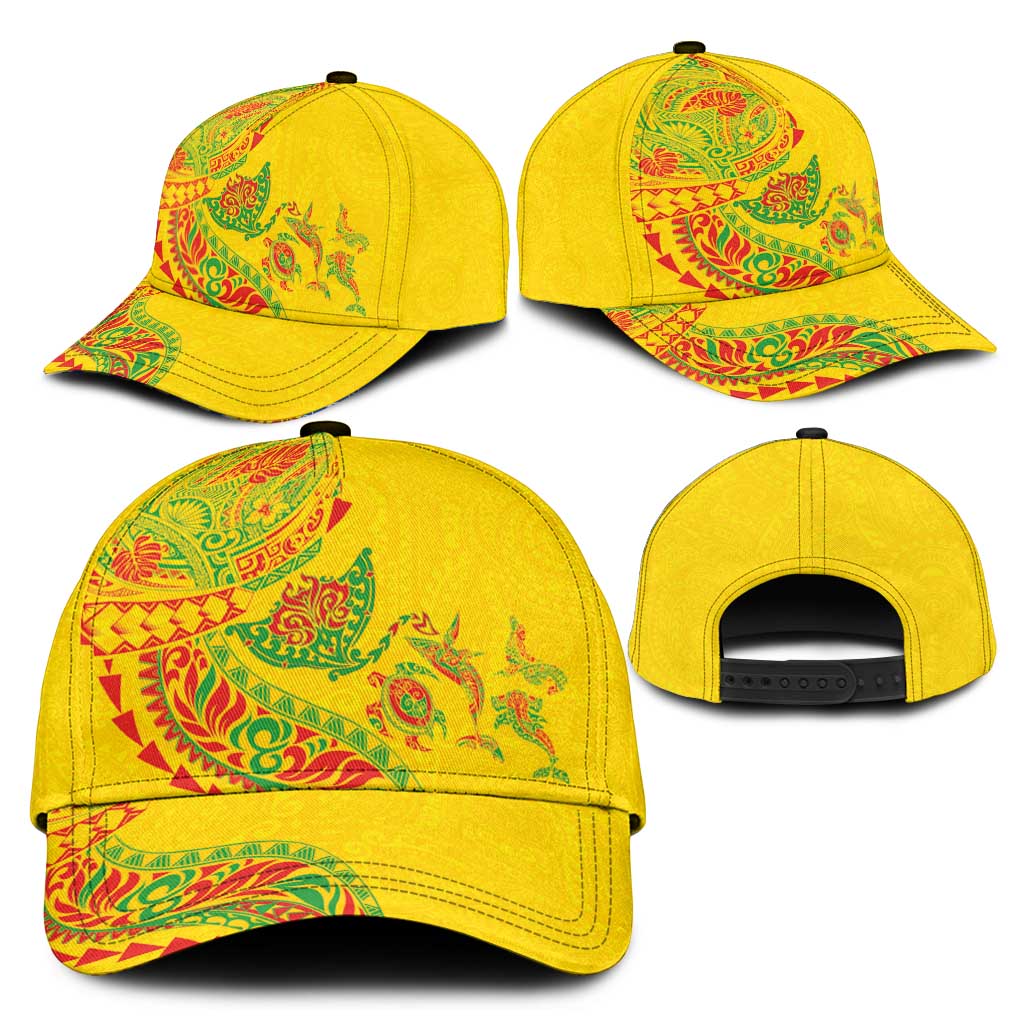 Hawaiian Kakau Tribal Sea Animals Tattoos Classic Cap Kanaka Maoli Flag Color Inspired